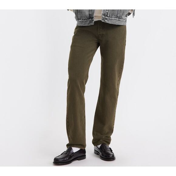 Levi'S 501 Original Fit Green Denim Jeans Men's Size 38X32
